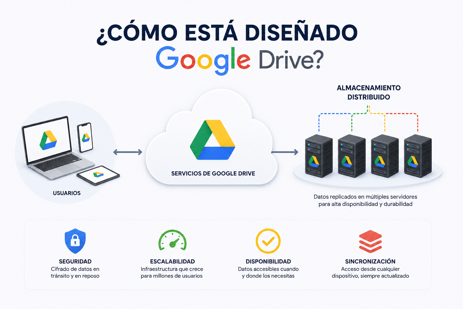 ¿Cómo está diseñado Google Drive? Arquitectura de un sistema de almacenamiento global